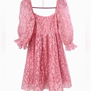 Entro Pink Floral Animal Print Midi Dress Size Small